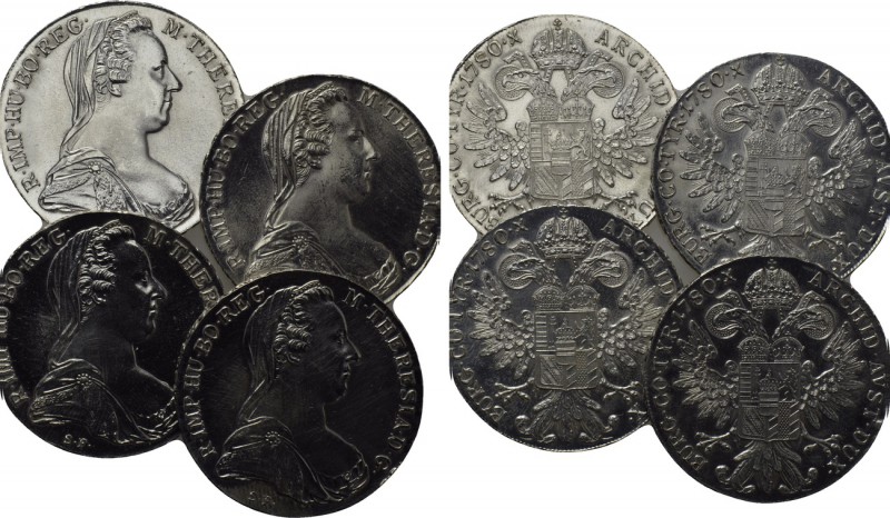 4 Maria Theresia thaler. 

Obv: .
Rev: .

. 

Condition: See picture.

...