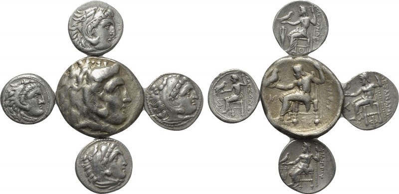 5 Coins of the Macedonian Kings. 

Obv: .
Rev: .

. 

Condition: See pict...