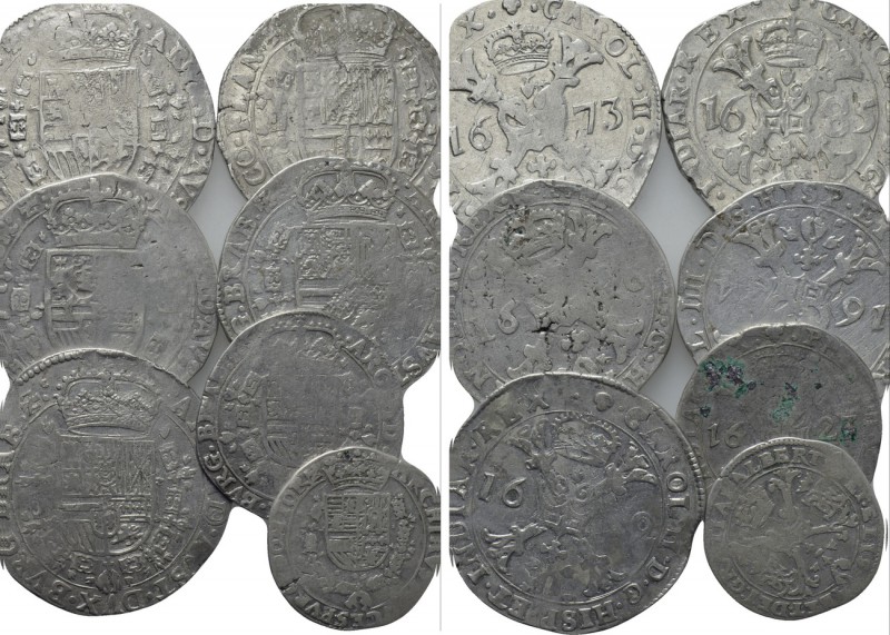 7 Coins of the Spanish Netherlands. 

Obv: .
Rev: .

. 

Condition: See p...