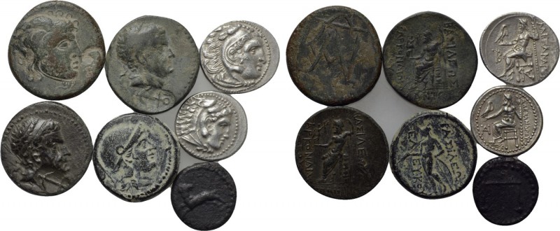 7 Greek Coins . 

Obv: .
Rev: .

. 

Condition: See picture.

Weight: g...