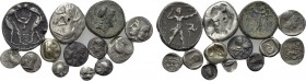 13 Greek coins.