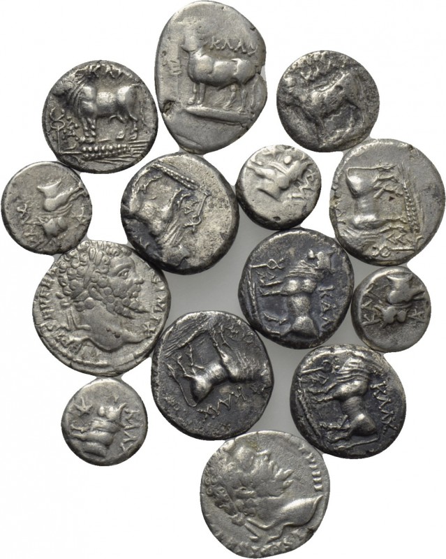 14 Greek and Roman Coins. 

Obv: .
Rev: .

. 

Condition: See picture.
...
