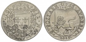 Conseil du Roi, Louis XIII, jeton bimétallique, 1619 Paris, AG 4.85 g.
Avers : NIL. NISI CONSILIO Écu de France couronné et entouré du double collier
...