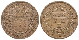Jeton, 1653, Fiducia Spei Gall, Cuivre 6.57 g.
Ref : Feuardent 8351, C. 4709
TTB