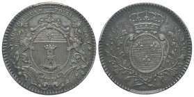 Louis XV 1715-1774 
Jeton en argent, Chambre du commerce de Bayonne 1738, AG
Ref: Feuardent 9254
PCGS AU55