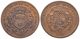 Louis XV, 1715-1774
Jeton, en cuivre, 1738, Nantes, Cu 8.22 g.
Ref : Feuardent 8912, C. 2557
TTB-SUP