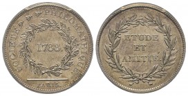 Jeton en argent, 1788, Societé Philomathique , Paris, AG
PCGS AU55
