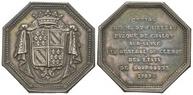 Jeton Octagonal, 1789, Bourgogne, AG 14.50 g. signé B. F. 
Ref : C. 1633
Superbe