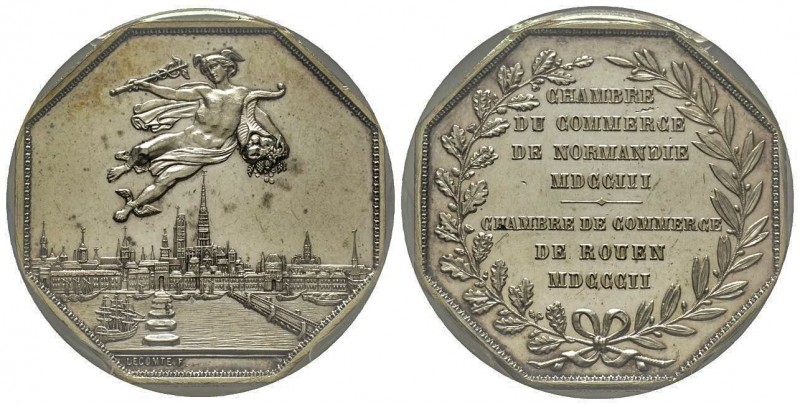 Jeton Octagonal, 1802, Chambre de Commerce de Rouen, AG poinçon Corne, 32 mm
PCG...