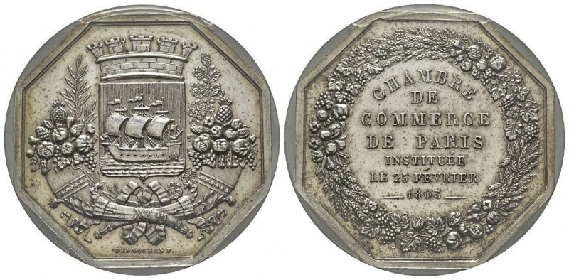 Jeton Octagonal, 1803, Chambre de Commerce de Paris, AG 32 mm, par Barre
Ref : J...