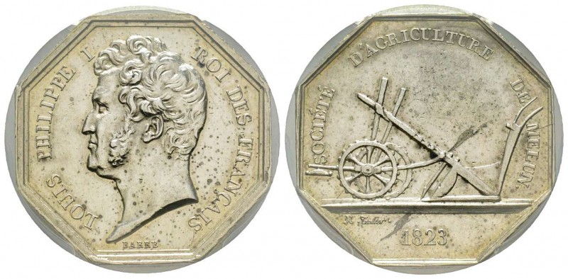 Jeton Octagonal, 1823, AG 32 mm par Barre
Avers : Louis Philippe I Roi de França...