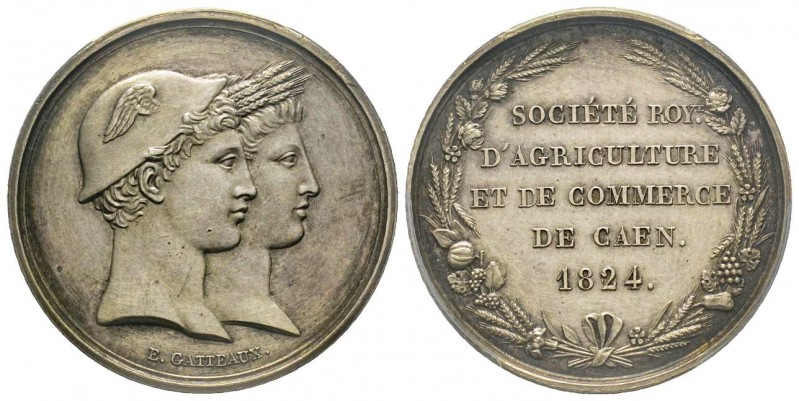 Jeton, 1824, Société Royale d'Agriculture et de commerce de Caen, AG 30 mm
PCGS ...