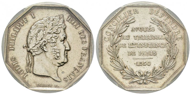 Jeton, 1830, 17.34 gr, AG
Avers: LOUIS PHILIPPE I ROI DES FRANÇAIS
Revers: CONCI...