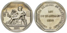 Jeton Octagonal, 1831, Commissaires experts du gouvernement, AG 32 mm par Domard poinçon Abeille
PCGS AU55