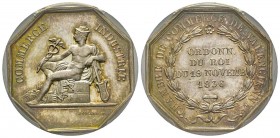 Jetons de la Chambre de Commerce de Valenciennes, Ordonnance du 19 novembre 1836, AG 31 mm, poinçon Corne 
PCGS MS64. Très haute conservation