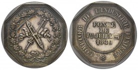 France, Jeton, 1846, AG 36 mm poinçon Abeille
Avers: /
Revers: COMPTOIR DE L'INDUSTRIE LINIÈRE FONDÉ LE 1 JUILLET 1846
PCGS MS62