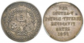 Jeton en argent, 1891, Société archéologique de Montauban, AG 28 mm poinçon Corne
PCGS MS62