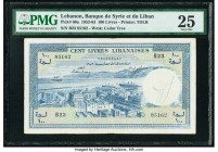 Lebanon Banque de Syrie et du Liban 100 Livres 1952 Pick 60a PMG Very Fine 25. Ink.

HID09801242017