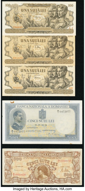 Romania Banca Nationala a Romaniei 500 Lei 1936 Pick 42a; 500 Lei 1947 Pick 63a;...