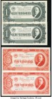 Russia State Currency Notes 1; 1; 3; 3; 5; 5; 10 Chervonetz 1937 Pick 202 (2); 203 (2); 204 (2); 205 Very Fine or Better. 

HID09801242017