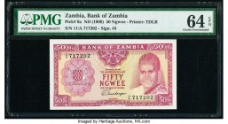 Zambia Bank of Zambia 50 Ngwee ND (1969) Pick 9a PMG Choice Uncirculated 64 EPQ. 

HID09801242017