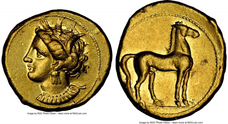 ZEUGITANA. Carthage. Ca. 350-320 BC. AV stater (18mm, 9.49 gm, 4h). NGC Choice X...