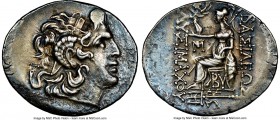 THRACE. Byzantium. Ca. late 2nd-1st centuries BC. AR tetradrachm (35mm, 11h). NGC VF. Name and types of Lysimachus of Thrace. Diademed head of deified...