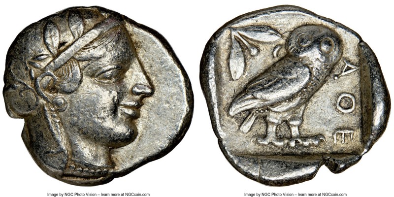 ATTICA. Athens. Ca. 455-440 BC. AR tetradrachm (26mm, 17.11 gm, 10h). NGC Choice...