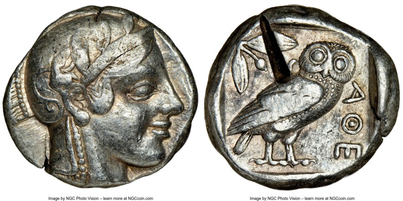 ATTICA. Athens. Ca. 455-440 BC. AR tetradrachm (23mm, 17.16 gm, 1h). NGC Choice ...