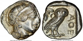 ATTICA. Athens. Ca. 440-404 BC. AR tetradrachm (29mm, 17.19 gm, 8h). NGC MS 3/5 - 3/5. Mid-mass coinage issue. Head of Athena right, wearing crested A...