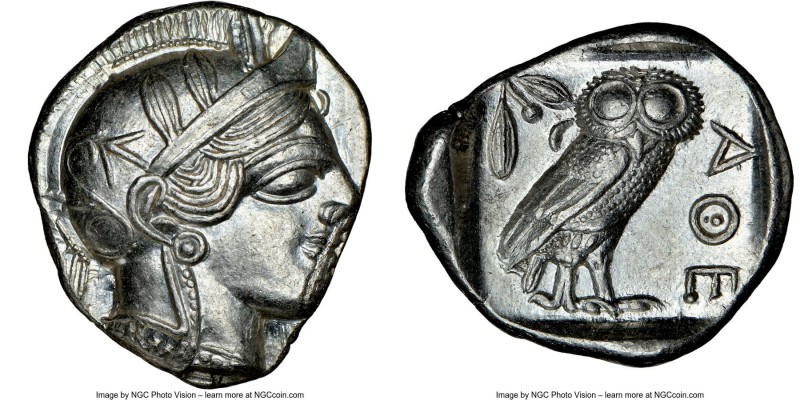 ATTICA. Athens. Ca. 440-404 BC. AR tetradrachm (27mm, 17.22 gm, 9h). NGC MS 3/5 ...