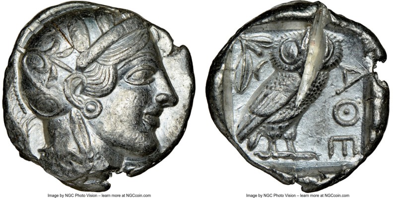 ATTICA. Athens. Ca. 440-404 BC. AR tetradrachm (26mm, 17.17 gm, 5h). NGC Choice ...