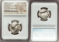 ATTICA. Athens. Ca. 440-404 BC. AR tetradrachm (24mm, 17.17 gm, 7h). NGC Choice XF 4/5 - 3/5. Mid-mass coinage issue. Head of Athena right, wearing cr...