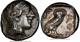 ATTICA. Athens. Ca. 440-404 BC. AR tetradrachm (25mm, 9h). NGC Choice XF 4/5 - 3/5. Mid-mass coinage issue. Head of Athena right, wearing crested Atti...