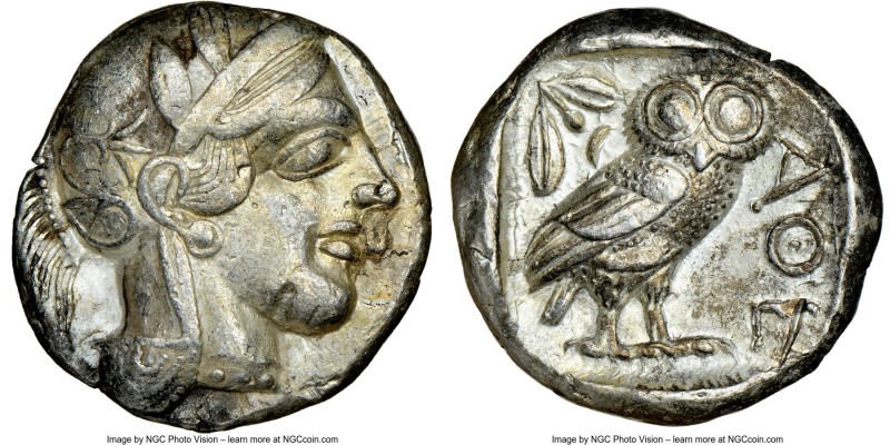 ATTICA. Athens. Ca. 440-404 BC. AR tetradrachm (24mm, 17.14 gm, 2h). NGC Choice ...