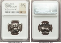 ATTICA. Athens. Ca. 440-404 BC. AR tetradrachm (25mm, 17.06 gm, 8h). NGC Choice VF 5/5 - 4/5. Mid-mass coinage issue. Head of Athena right, wearing cr...