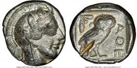 ATTICA. Athens. Ca. 440-404 BC. AR tetradrachm (24mm, 17.18 gm, 10h). NGC Choice VF 5/5 - 2/5, test cut. Mid-mass coinage issue. Head of Athena right,...