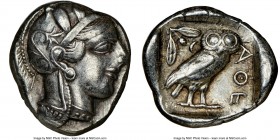 ATTICA. Athens. Ca. 440-404 BC. AR tetradrachm (26mm, 17.12 gm, 2h). NGC VF 4/5 - 4/5. Mid-mass coinage issue. Head of Athena right, wearing crested A...