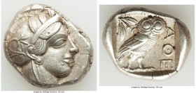 ATTICA. Athens. Ca. 440-404 BC. AR tetradrachm (26mm, 17.16 gm, 10h). Choice XF. Mid-mass coinage issue. Head of Athena right, wearing crested Attic h...