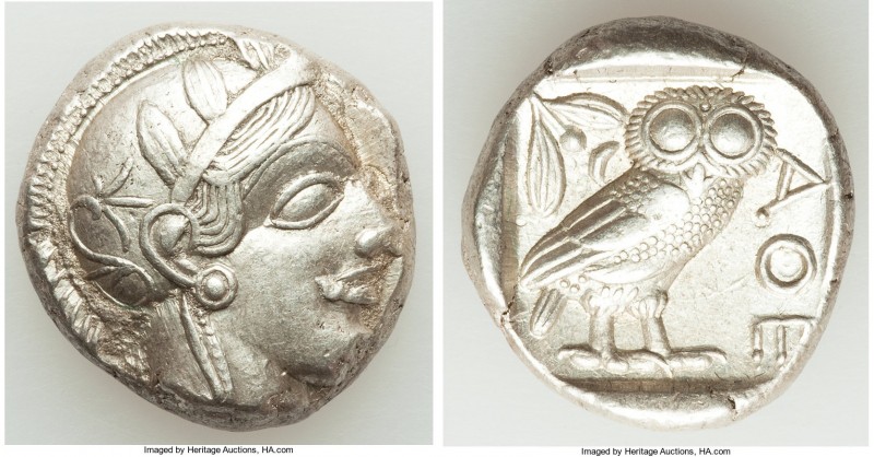 ATTICA. Athens. Ca. 440-404 BC. AR tetradrachm (24mm, 17.23 gm, 1h). XF. Mid-mas...