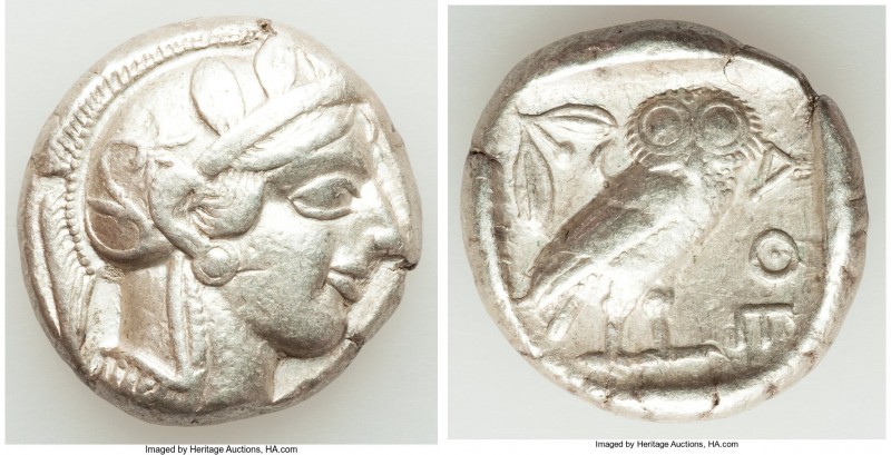 ATTICA. Athens. Ca. 440-404 BC. AR tetradrachm (25mm, 17.17 gm, 7h). VF. Mid-mas...
