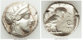 ATTICA. Athens. Ca. 440-404 BC. AR tetradrachm (23mm, 17.16 gm, 7h). About XF. Mid-mass coinage issue. Head of Athena right, wearing crested Attic hel...
