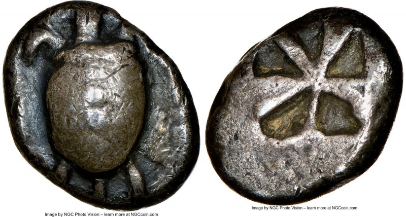 SARONIC ISLANDS. Aegina. Ca. 525-480 BC. AR stater (20mm). NGC Choice Fine. Sea ...