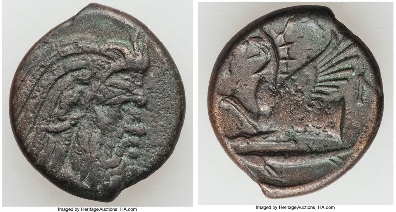 CIMMERIAN BOSPORUS. Panticapaeum. 4th century BC. AE (22mm, 6.35 gm, 6h). VF. Be...