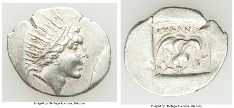 CARIAN ISLANDS. Rhodes. Ca. 88-84 BC. AR drachm (15mm, 2.08 gm, 12h). XF, die sh...