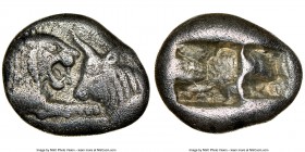 LYDIAN KINGDOM. Croesus (ca. 561-546 BC). AR sixth-stater or hecte (11mm, 1.69 gm). NGC Choice VF 5/5 - 3/5. Sardes, ca. 550-546 BC. Confronted forepa...