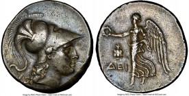 PAMPHYLIA. Side. Ca. 2nd-1st centuries BC. AR tetradrachm (30mm, 11h). NGC XF, scratches. Ca. 205-100 BC. Dei-, magistrate. Head of Athena right, wear...