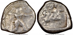 CYPRUS. Citium. Azbaal (ca. 449-425 BC). AR stater (23mm, 11h). NGC VG. Heracles in fighting stance right, nude but for lion skin around shoulders and...
