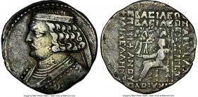 PARTHIAN KINGDOM. Orodes II (ca. 57-38 BC). AR tetradrachm (29mm, 12.74 gm, 11h). NGC VF, graffiti. Seleuceia on the Tigris. Short bearded bust facing...