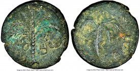 JUDAEA. Bar Kochba Revolt (AD 132-135). AE middle bronze (25mm, 6h). NGC XF. Undated issue of Year 3 (AD 134/5). Simon (Paleo-Hebrew), palm tree with ...